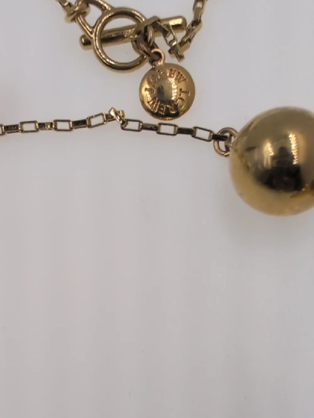 J. Crew Gold Bead Long Station Necklace